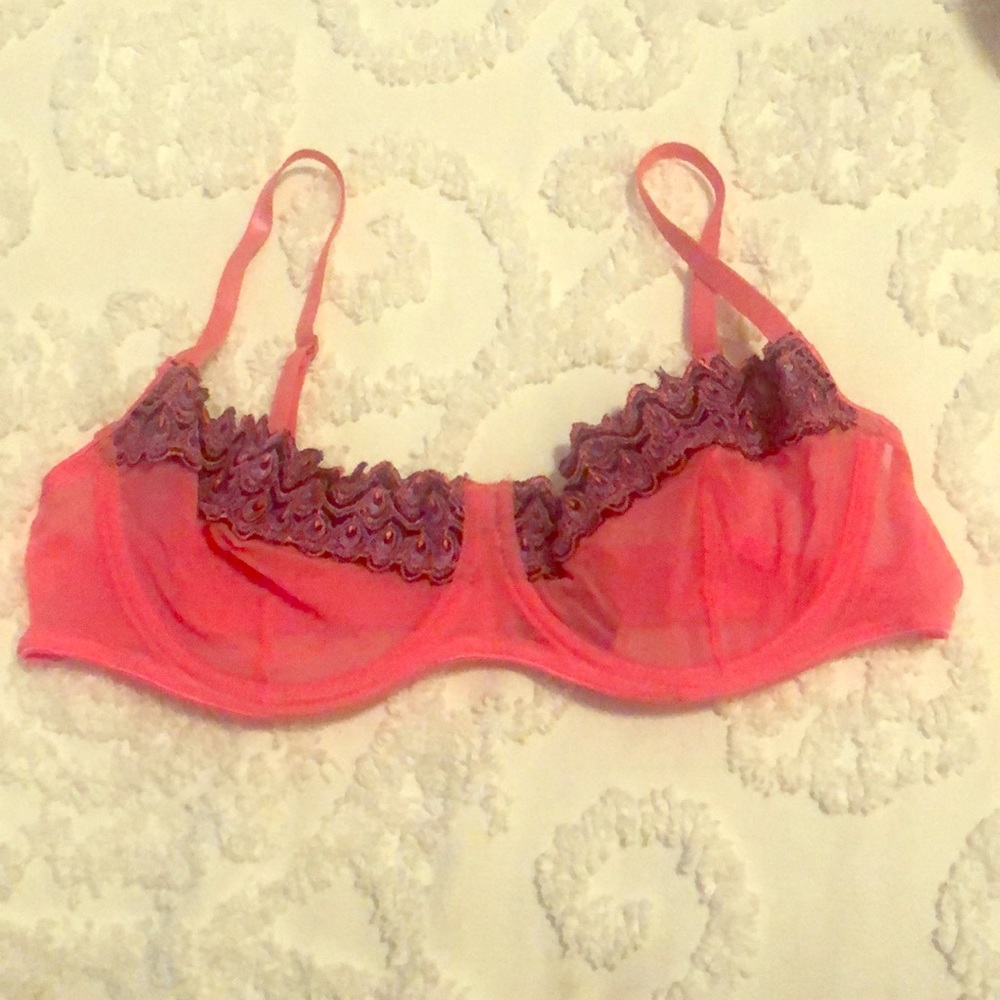 Pink mesh bra